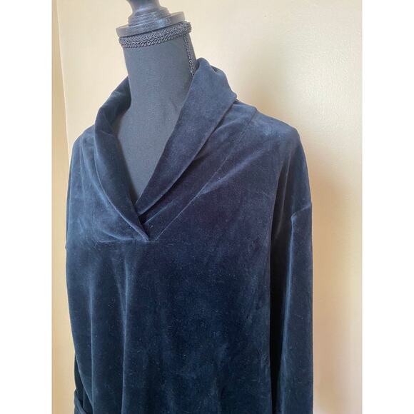 victoria’s secret womens black velour collared long sleeve sweater small - Picture 2 of 4